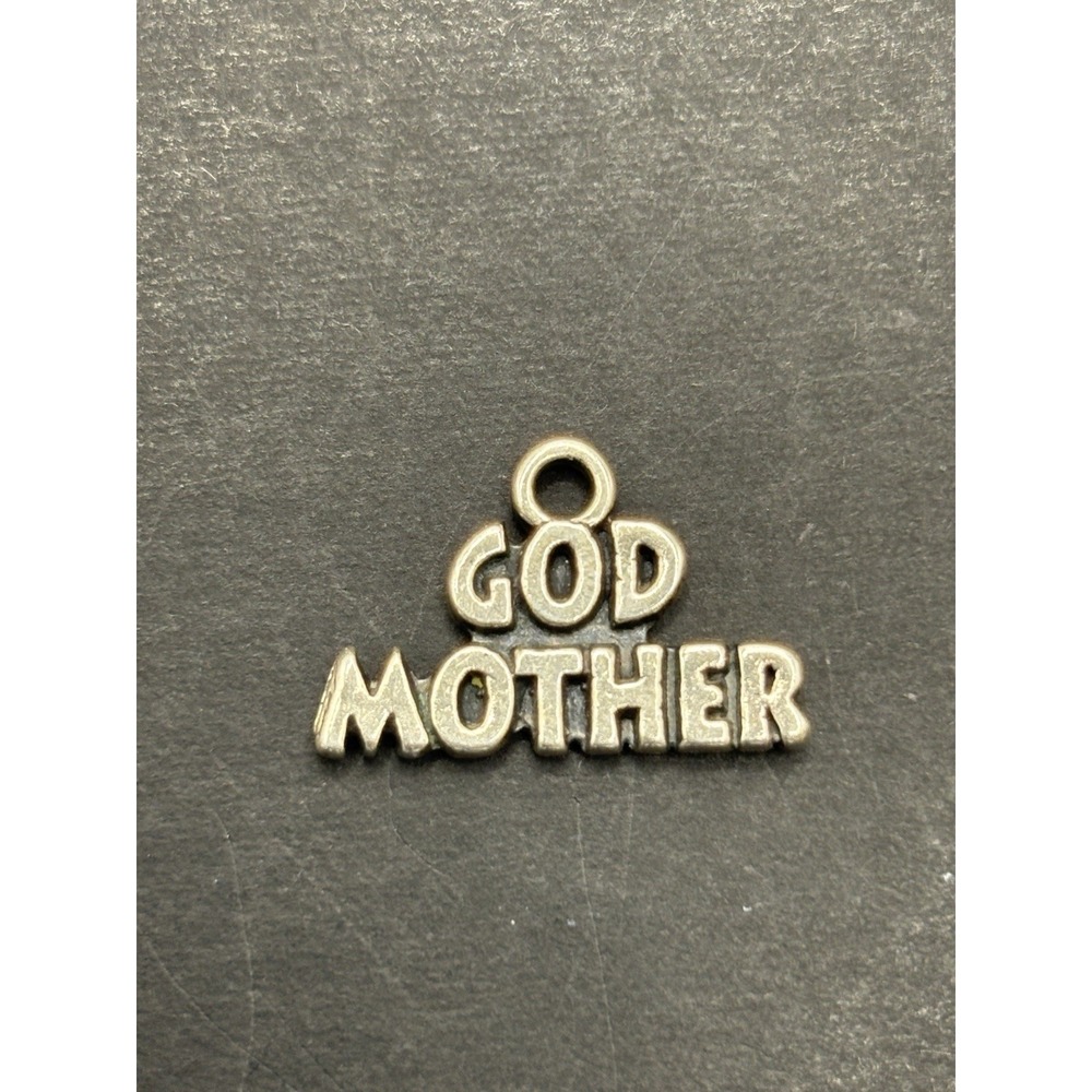 Vintage Sterling Silver "Godmother" Charm 925 H17